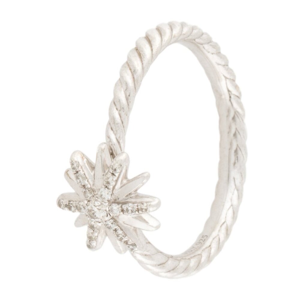 DAVID YURMAN DIAMOND STERLING SILVER STARBURST COCKTAIL RING - Picture 2 of 9